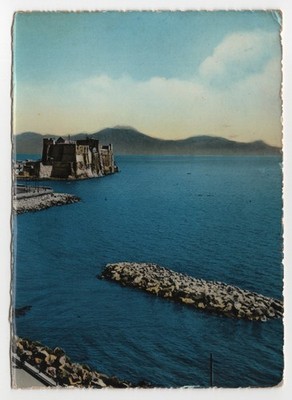 Naples - Castel dell Ovo and Monte Faito from via Partenope (1950s- 60s)
