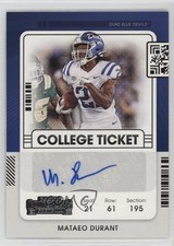 2022 Chronicles Draft Picks Contenders College Ticket Mataeo Durant Auto 0w8
