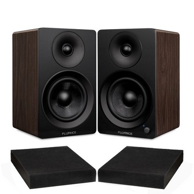 Fluance Powered 5'' Stereo Bookshelf Speakers w/ High Density Foam Isolation Pads