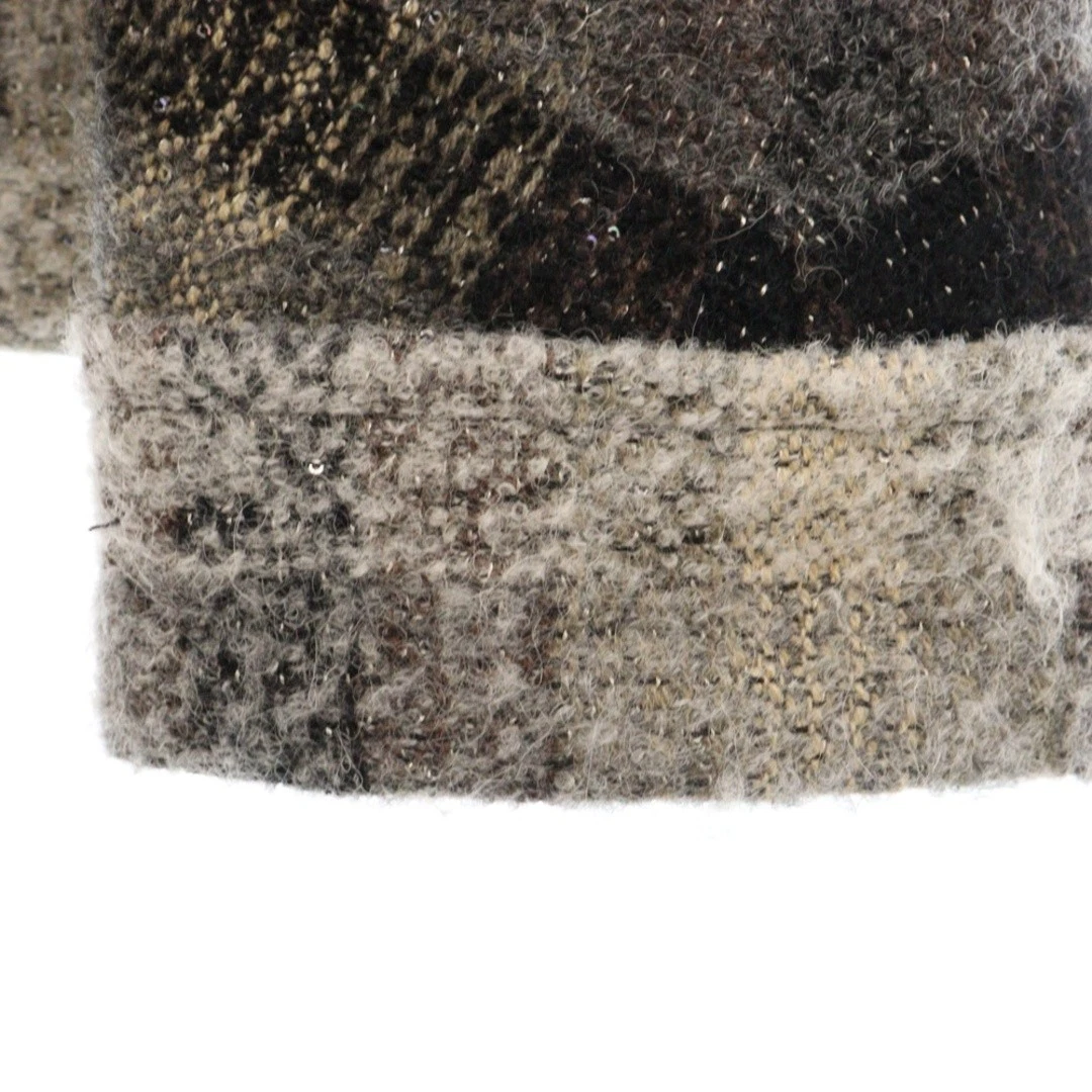 Giacca corta Chanel tweed logo bottoni grigio paillettes taglia 38 donna