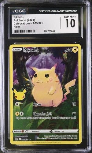 CGC 10 Pokémon English Pikachu 005/025 2021 Celebrations Holo