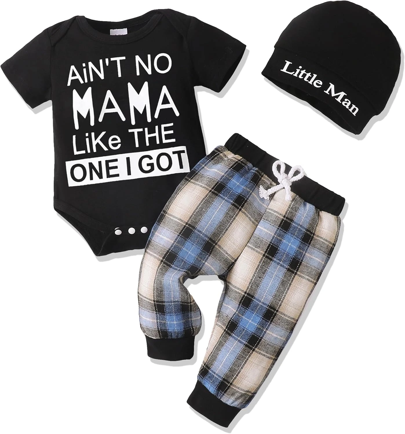 Newborn Infant Baby Boy Clothes Outfits New to the Crew Outfits Long Pants Toddl