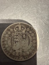1891 1/2 Crown Queen Victoria British Silver Coin