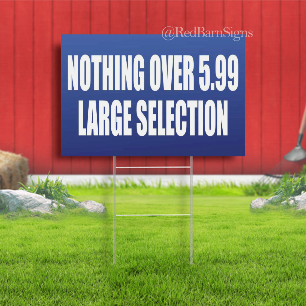 NOTHING OVER 5.99 LARGE SELECTION Fix Price Indoor Outdoor Yard Sign with metal