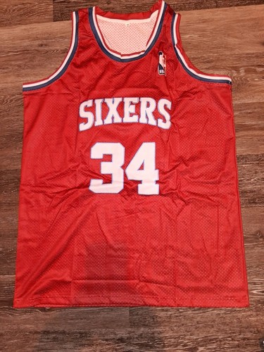 CHARLES BARKLEY CUSTOM 76ERS JERSEY RED SIZE 3X STITCHED