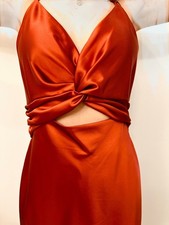 Nine West V-neck formal satin dress