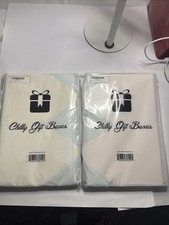 Chilly Brown Cardboard Gift Boxes With Pretty Satin Bows 2 X Sets Of 12