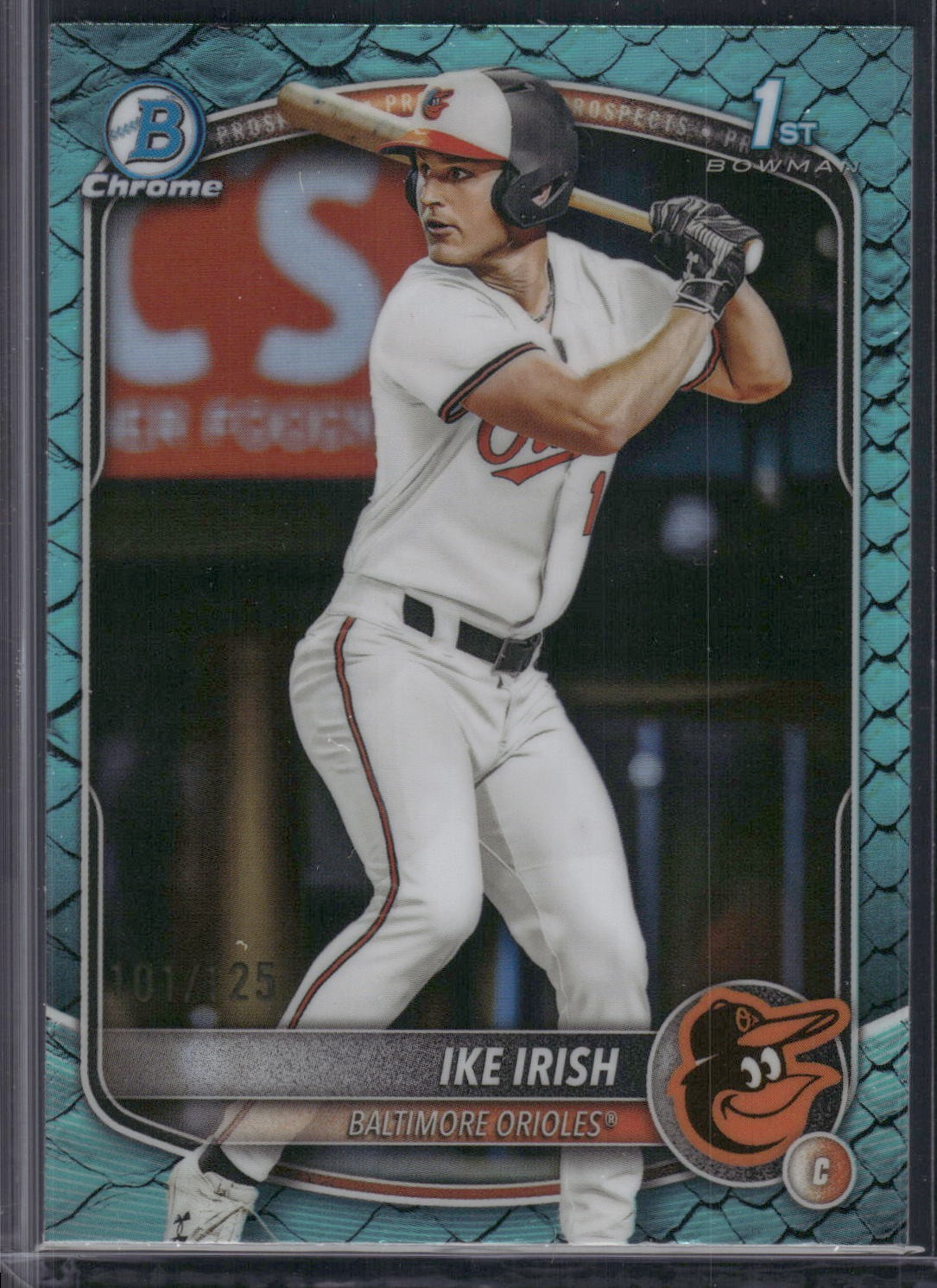 2025 Bowman Draft #BDC-16 Ike Irish Chrome Aqua Reptilian Refractor #/125