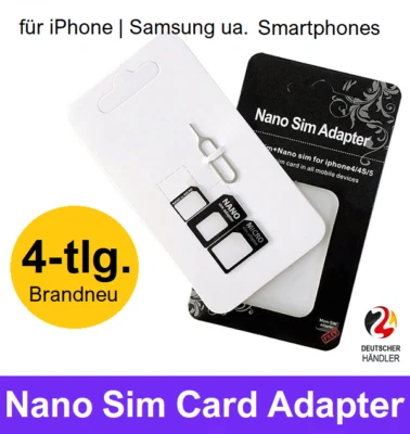 SIM Card Adapter Nano Micro Standard Handy Karten iPhone Samsung Universal📱Neu - Bild 1 von 2