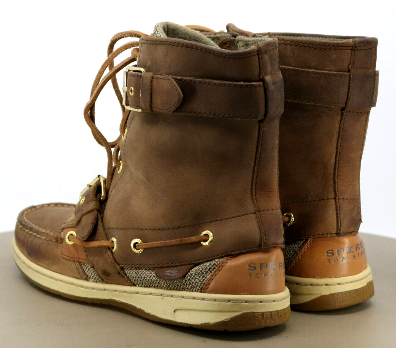Sperry Top Sider Women's High Top Boat Shoes Size 8.5 Leather Brown eBay