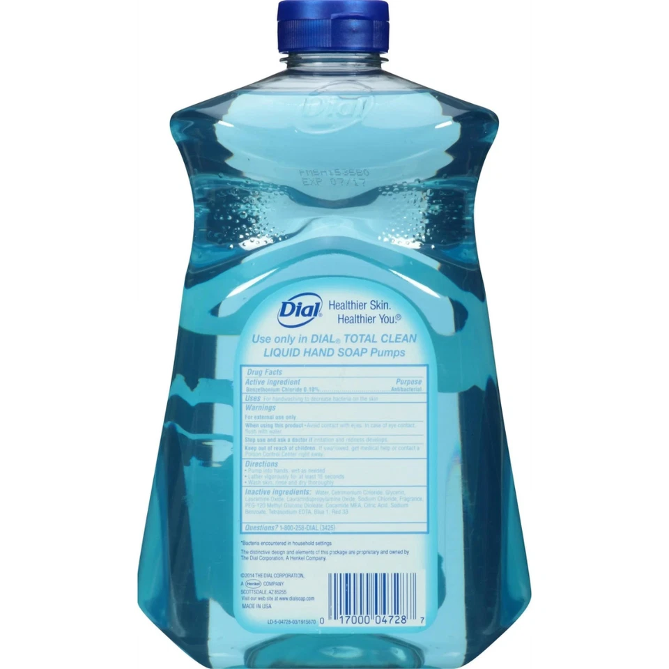 (1 PACK) Dial líquido antibacteriano jabón de manos recarga aroma agua de manantial, 52 fl oz Foto 2 de 4