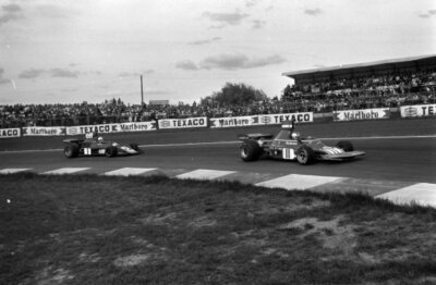 Clay Regazzoni Ferrari 312B3 leads Jody Scheckter Tyrrell 007 Ford Old Photo 6