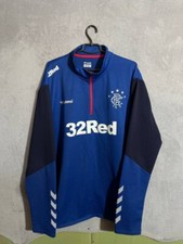 Rangers Training Football Long Sleeve Jacket 1/4 Zip Hummel Men Size 4XL/5XL