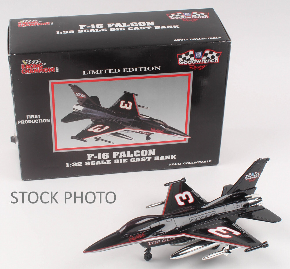 Dale Earnhardt Limited Edition F-16 Falcon Jet Die Cast Bank 1:32
