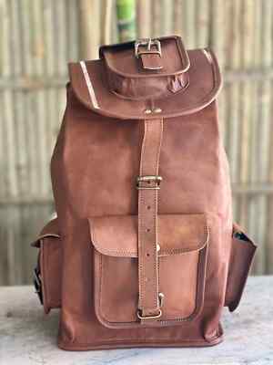 20'' Vintage leather Backpack satchel bag genuine laptop messenger A Perfect Gift