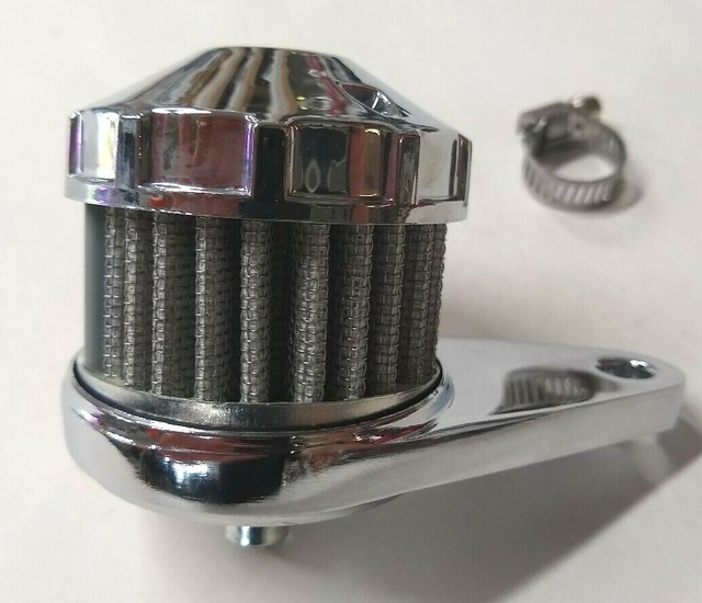 Chrome Crankcase Breather Vent Filter Assembly for Harley, Choppers & Customs eBay