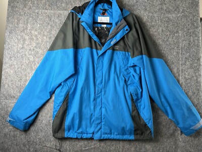 Columbia Titanium Insulated Hooded Jacket Men's Size XL Blue Omni-Heat I