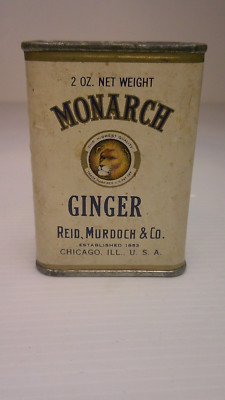 vintage Monarch brand spices Allspice product tin container is Full     Z131