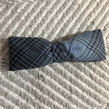 Black and Blue Plaid Vintage Clip On Classic Unbranded Bowtie