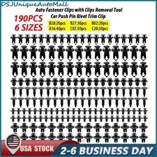 190x Car Plastic Clips Pin Rivet Bumper Set Retainer Auto Fasteners Push Trims