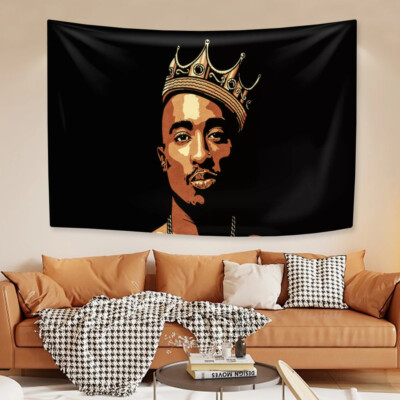 Tupac Shakur Hip Hop Rapper 2pac Fabric Tapestry Wall Art Hanging