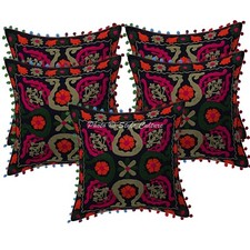 Suzani Cushion Cover Boho Sofa Cover Ethnic Decorative Bohemian Home Decor
