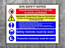 Construction Site Safety Notice - Building Site Signs - 3mm Foamex Plastic - SS5