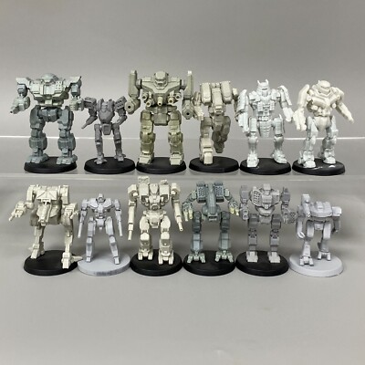 12 Battletech 3D Imprimé Mechanisme Bataille Compagnie Miniatures Robots Lance