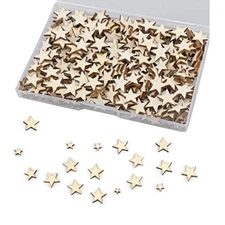 LUTER 500 x Wooden Star Craft Ornaments Unfinished Blank Wooden Star Slices 