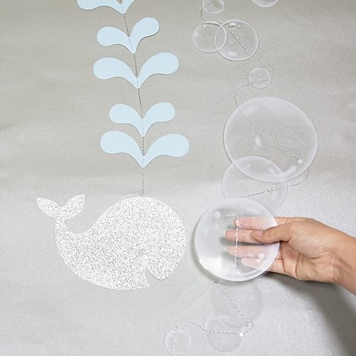 5 pcs Blue Whale Bubble Garland Under The Sea Ocean Theme Party Decorations - Picture 3 of 7