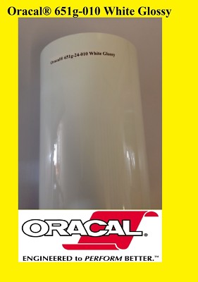 12'' x 10 FT Roll White Glossy Oracal 651  Vinyl Adhesive Cutter Plotter Sign 010