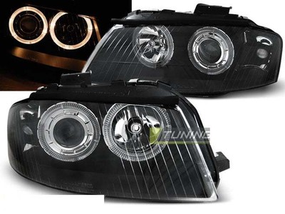 Ajovalot mallille for AUDI A3 8P 03-08 Angel Eyes Black LPAU78WL XINO US