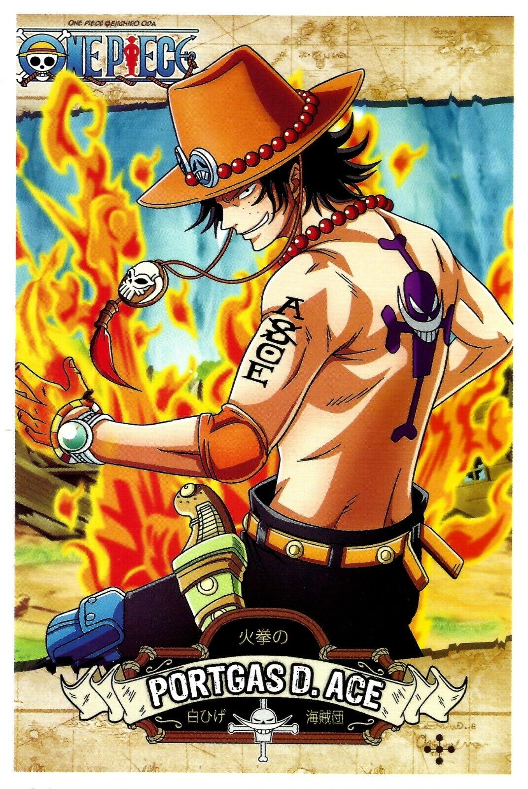 ONE PIECE, PORTGAS D.ACE, ANIME, ORIGINAL POSTCARD, PRINTED IN JAPAN, # 21  OF 27 | eBay