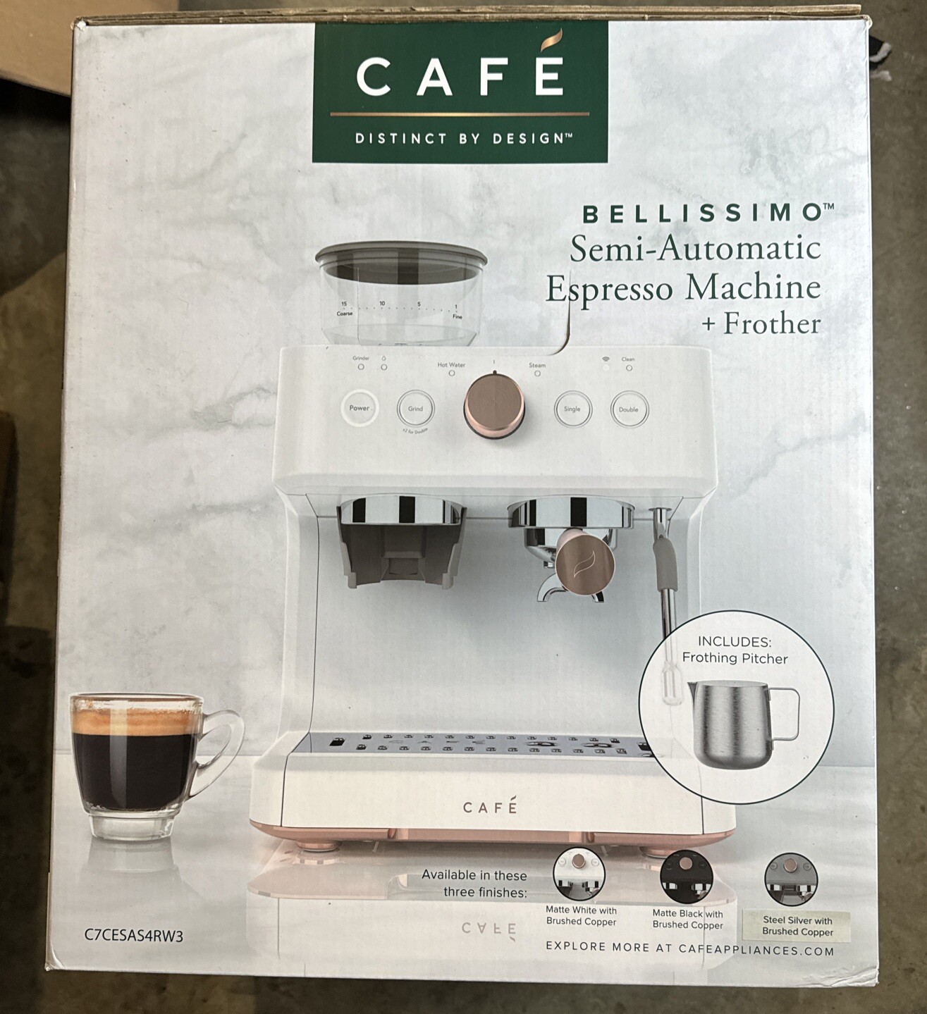 Café Bellissimo Automatic Espresso Machine Milk Frother BuiltIn Bean