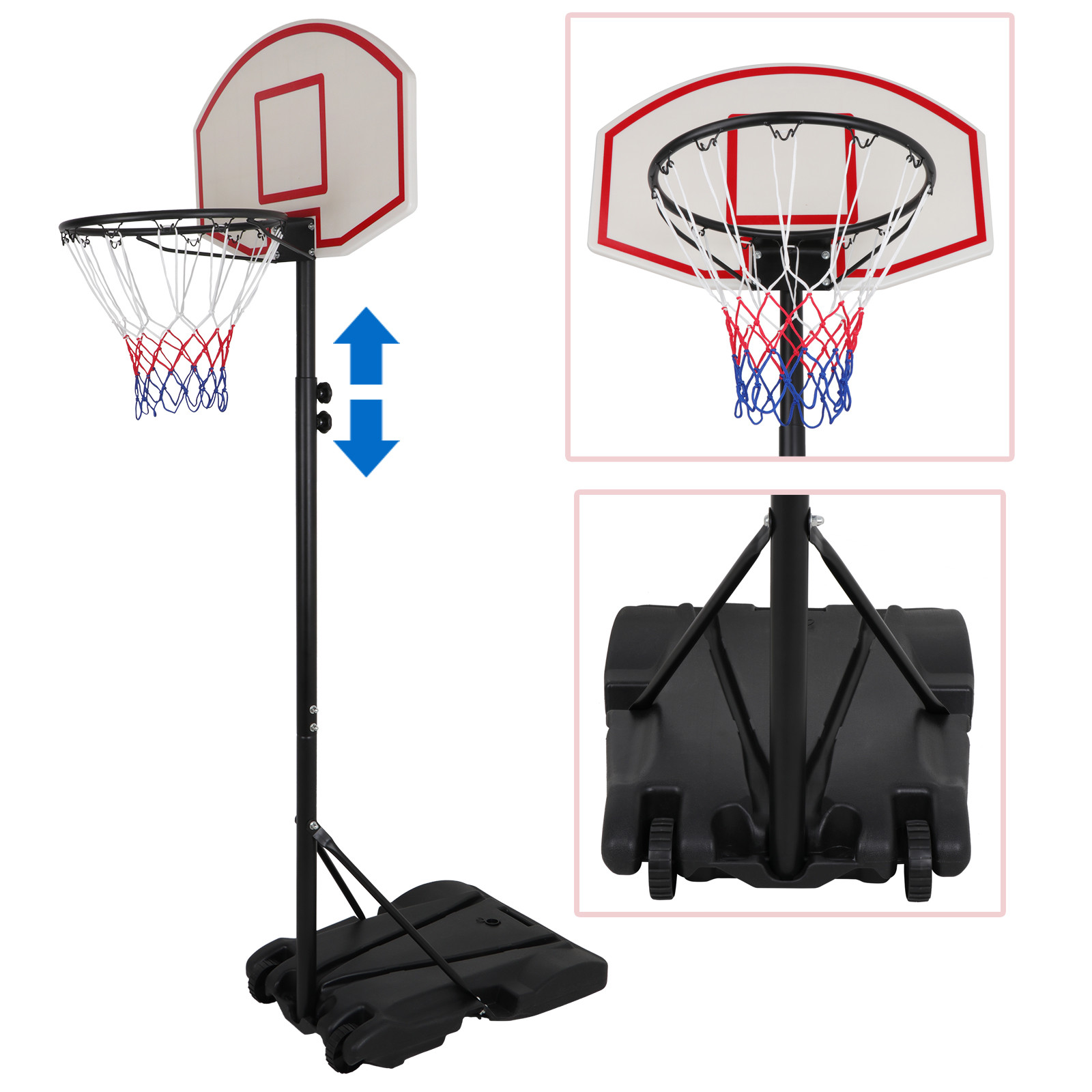 Rebo Portable Basketball Hoop with Adjustable Stand - Small