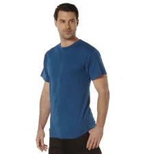 Rothco Solid Color T-Shirt with Cotton / Polyester Blend - Heather Blue -Size XL