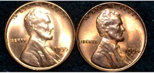 1955-S and 1954-D Lincoln Cent Lot of 2  * GEM BU RD RED * Actual Coins *FREE SH