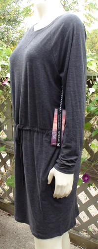 SUPERWEICHES GRAUES KYODAN OUTDOOR HEMDBLUSENKLEID GERAFFTE TAILLE LANGARM M L XL $ 60