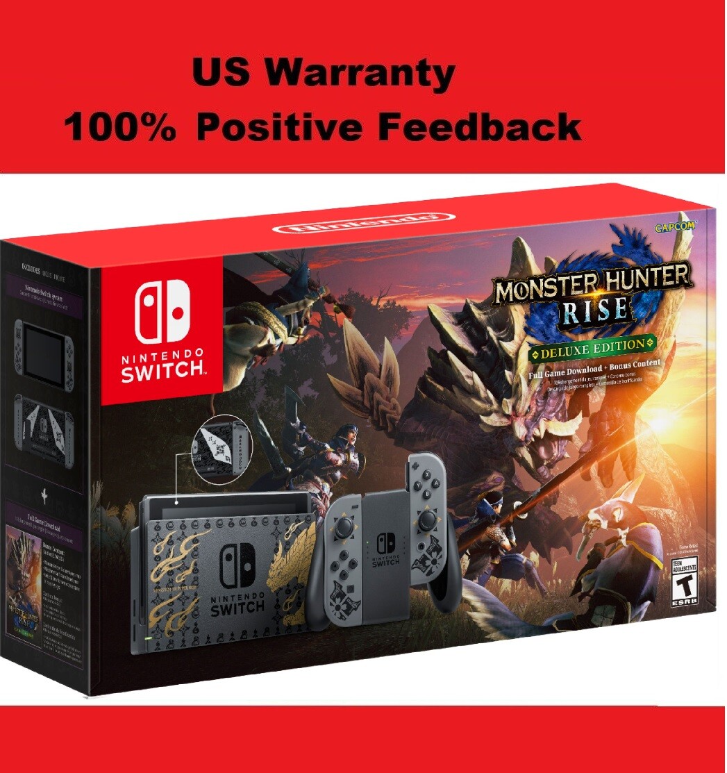 🔥 Nintendo Switch MONSTER HUNTER RISE Deluxe Bundle 32GB Game