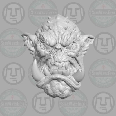 Thal'Grothu Orc Warrior v1 custom head for 1:6 1:10 1:12 1:18 action figures