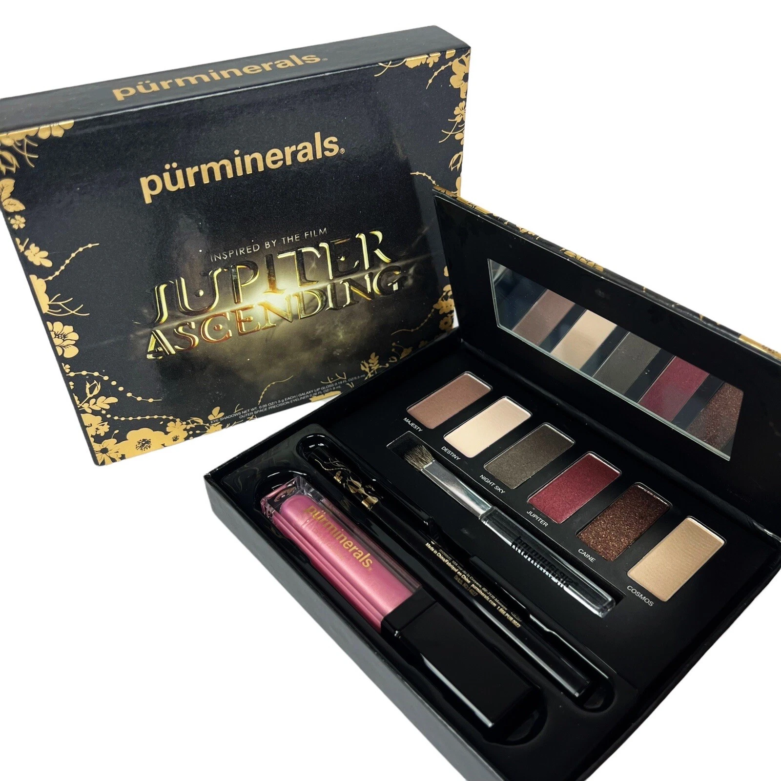PÜR Minerals "Jupiter Ascending" Eyeshadow Palette Lip gloss Galaxy Eyeliner Set