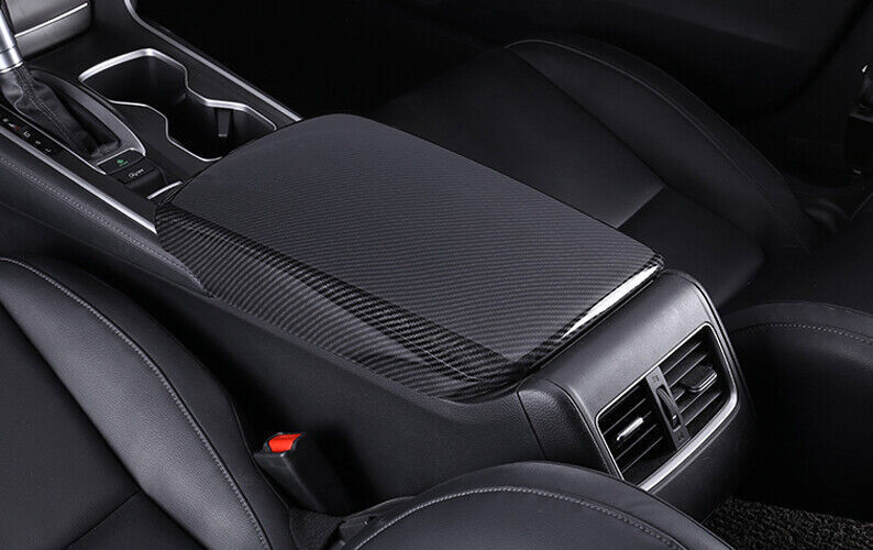 Carbon Fiber Central Console Armrest Box Cover Trim For Honda Accord 2018-2022