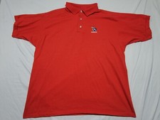 Vintage Kansas Jayhawks KU Men's Short Sleeve Red Polo Shirt 2XL Made In USA