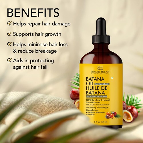 Botanic Hearth Raw Batana Oil for Hair Growth (2 fl oz) | 100% Pure & Unrefined. - Picture 8 of 12