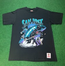 90s San Jose Sharks Vintage T-shirt Rare Nutmeg Mills Holy Grail Hockey NHL XL