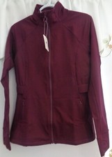  Womens Fabletics Activewear - womens zip front size M - Burgundy NWT