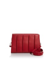 Maxmara Women's Red Feet Faux Suede Pleated Adjustable Strap Crossbody
