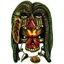 "Best Of Skulls" Temporary Tattoo, Witch Doctor Skull, Made in USA