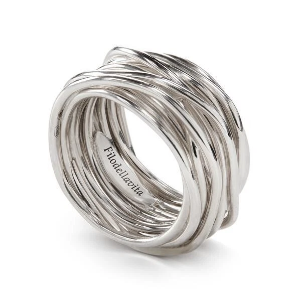 Anello Filodellavita AN13A 13 Fili In Argento Palladio Ring Fascia mis 14