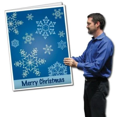 VICTORYSTORE 2'x3' Giant Christmas Card (Snowflakes), W/Envelope - STOCK DESIGN